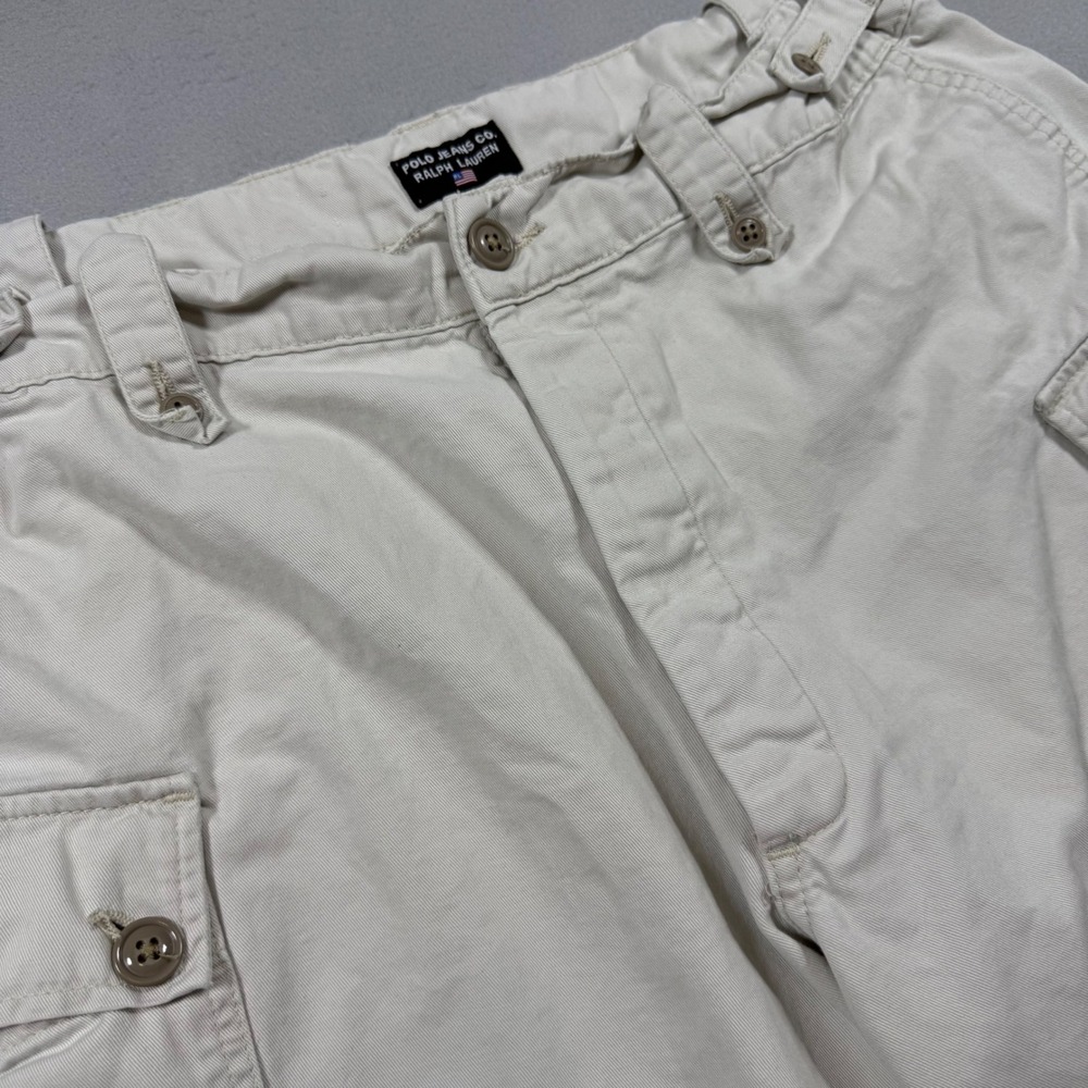Polo Jeans Co Ralph Lauren Mens Ranger Cargo Shorts Tan‎ Khaki Cotton Size 34